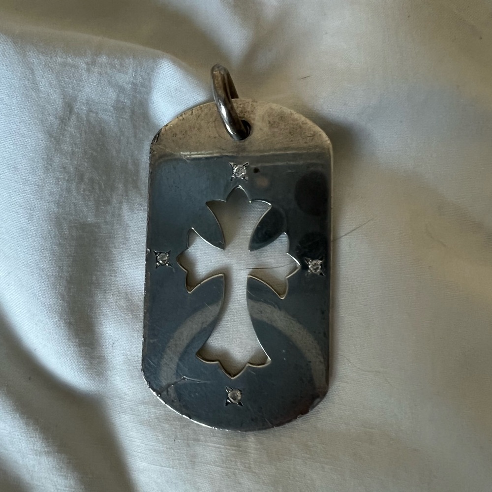 Chrome hearts dog tag.